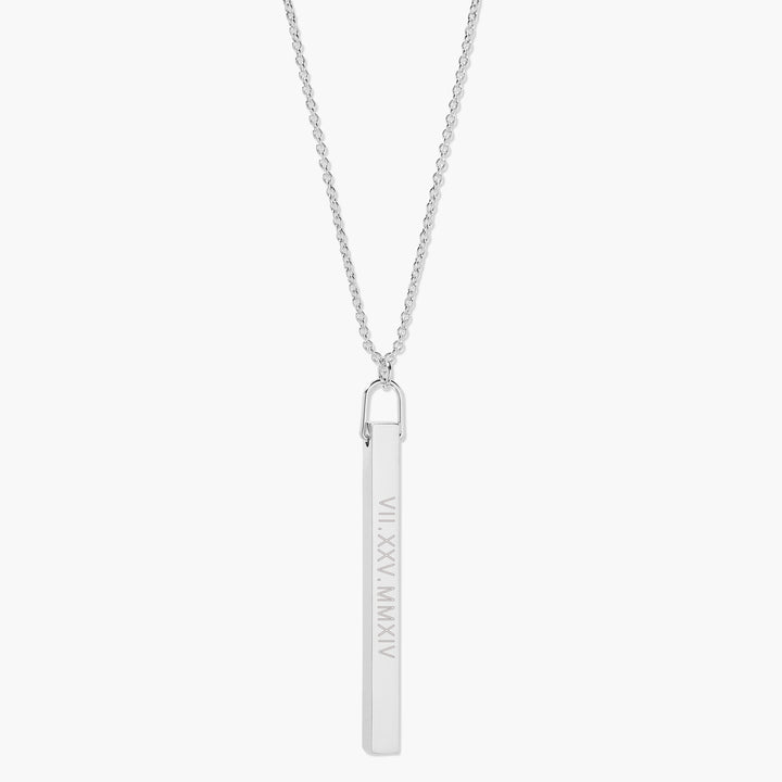 Roman Numeral Vertical Bar Necklace