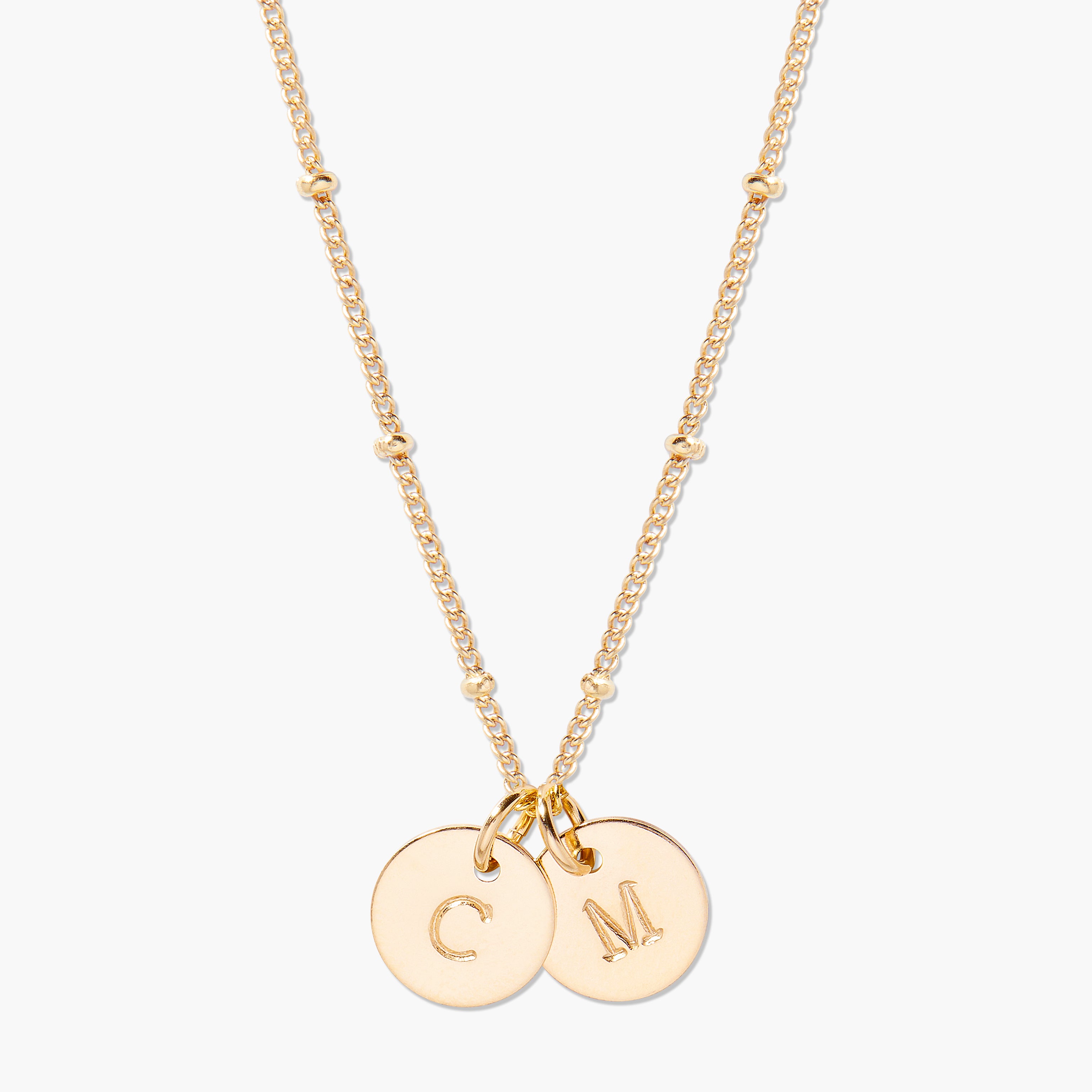 Personalized Initial Necklace – Two Letter Jewelry Gift for Mom