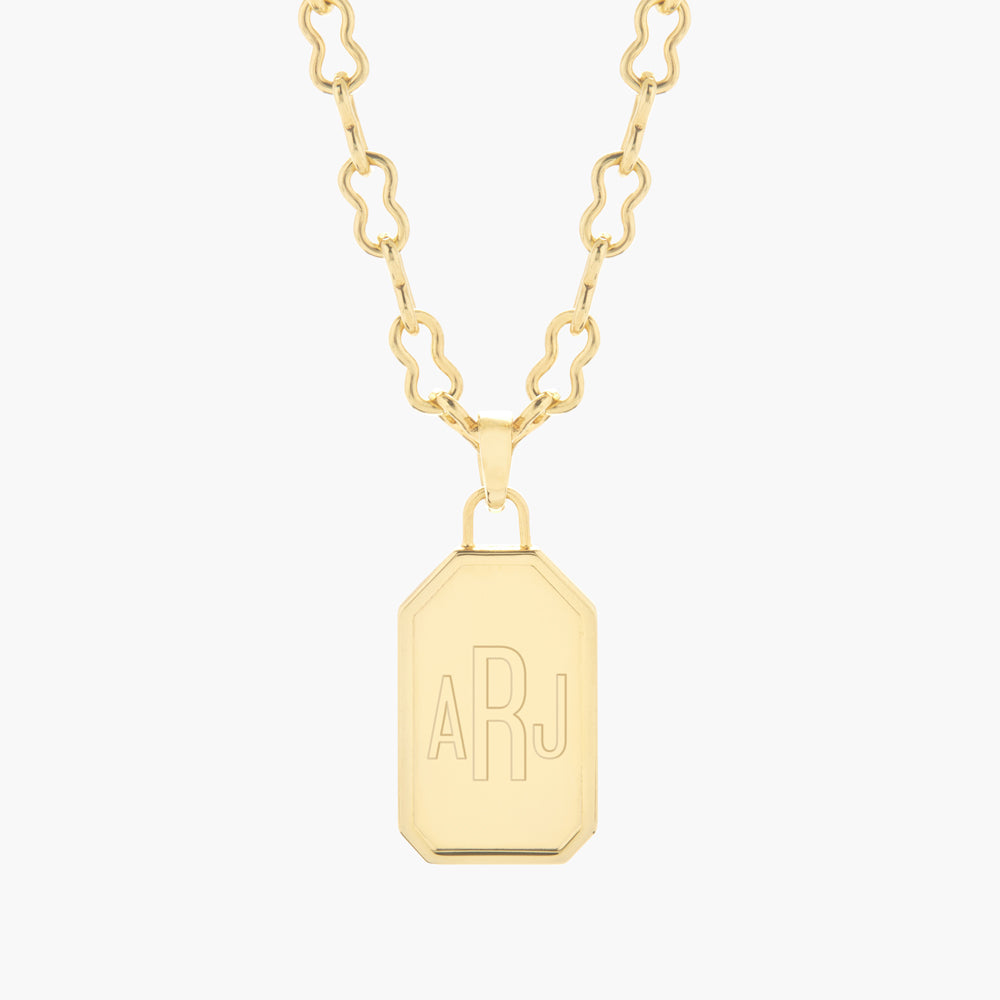 Brook & York Custom Monogram Coin Charm Necklace