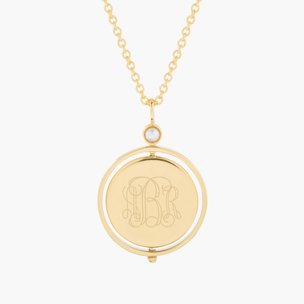 Brook & York Custom Monogram Coin Charm Necklace