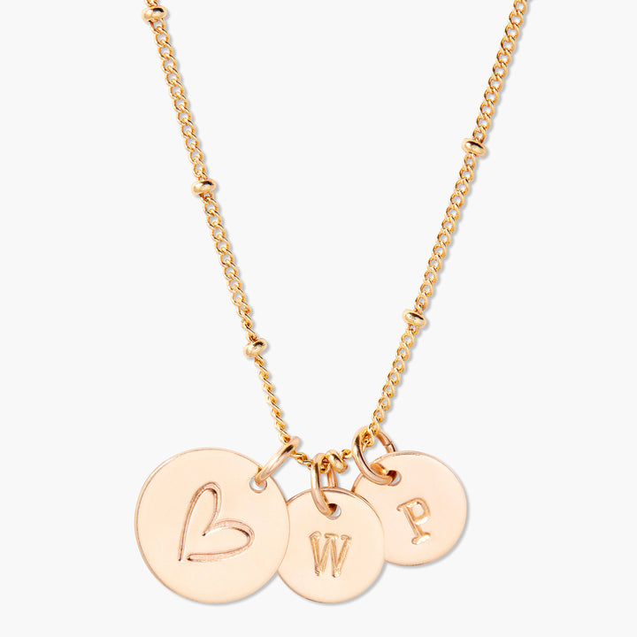Daphine Heart Two Initial Pendant