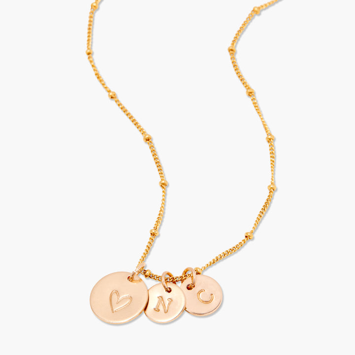 Daphine Heart Two Initial Pendant