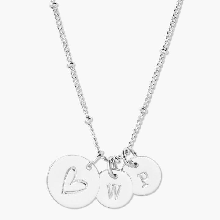 Daphine Heart Two Initial Pendant