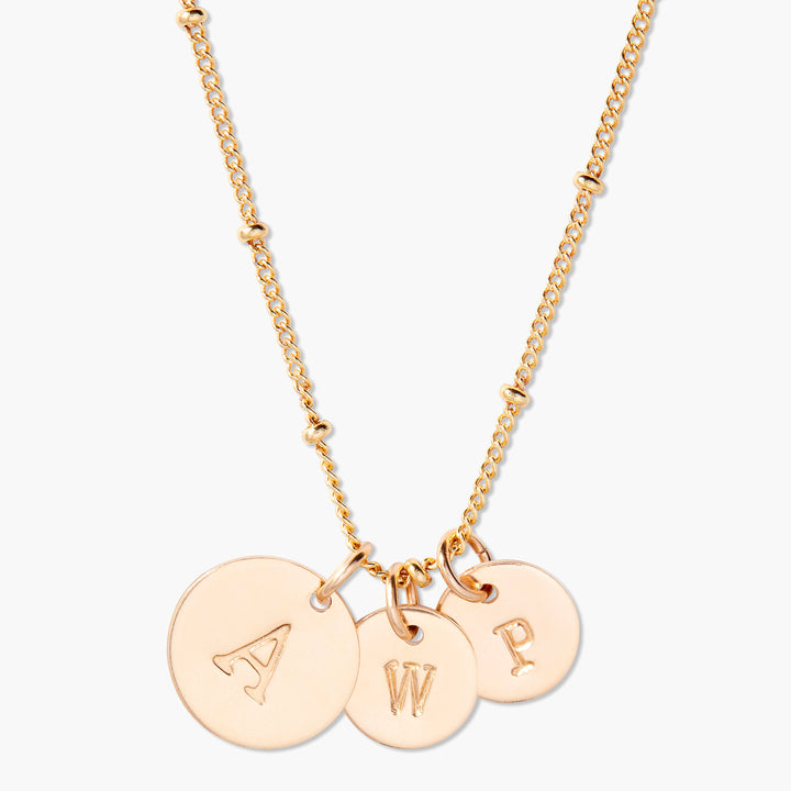 Flora Three Initial Pendant