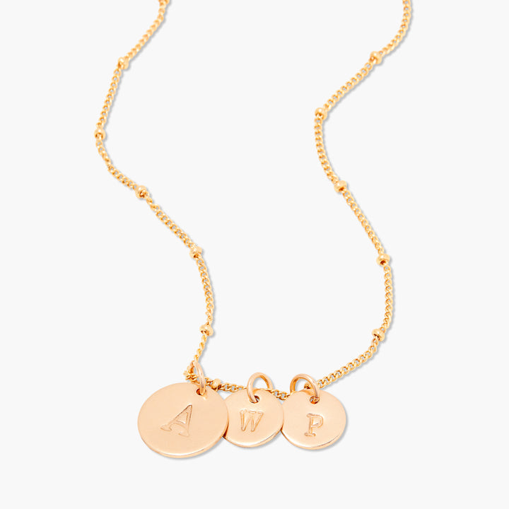 Flora Three Initial Pendant