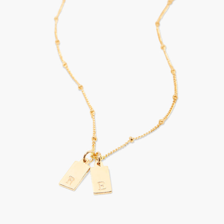 Madeline Rectangle Two Initial Pendant