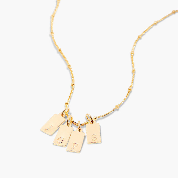 Madeline Rectangle Four Initial Pendant