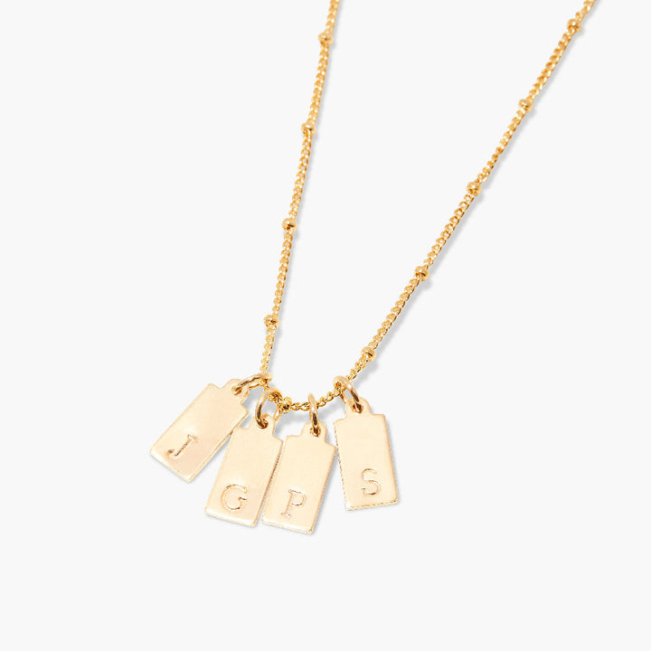 Madeline Rectangle Four Initial Pendant
