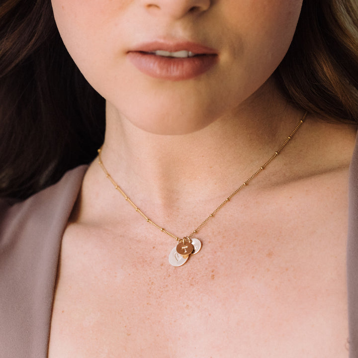 Daphine Heart Two Initial Pendant