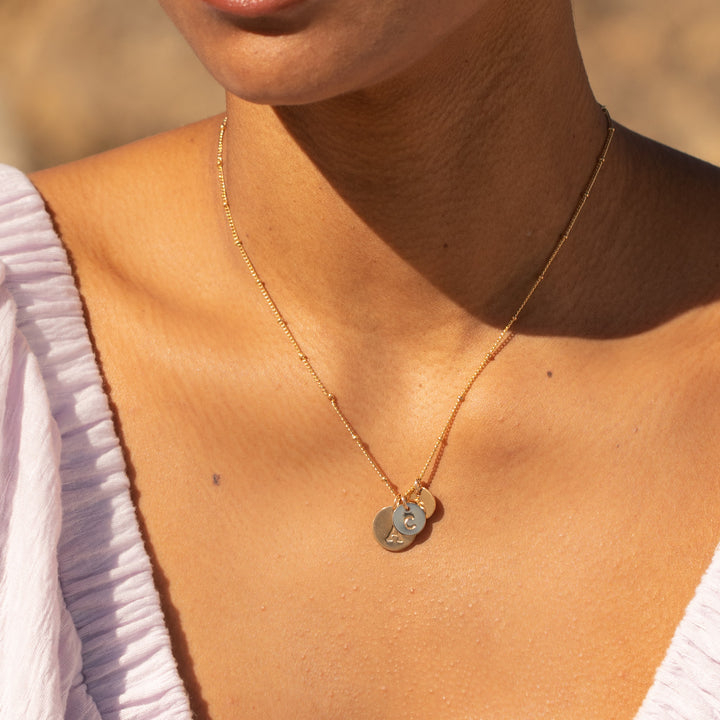 Flora Three Initial Pendant