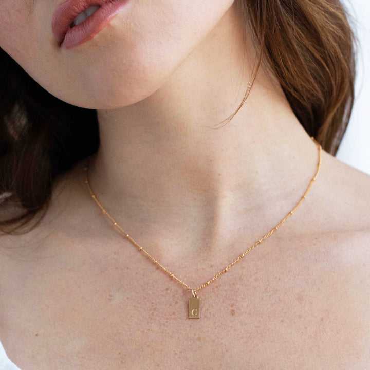 Madeline Rectangle Initial Pendant