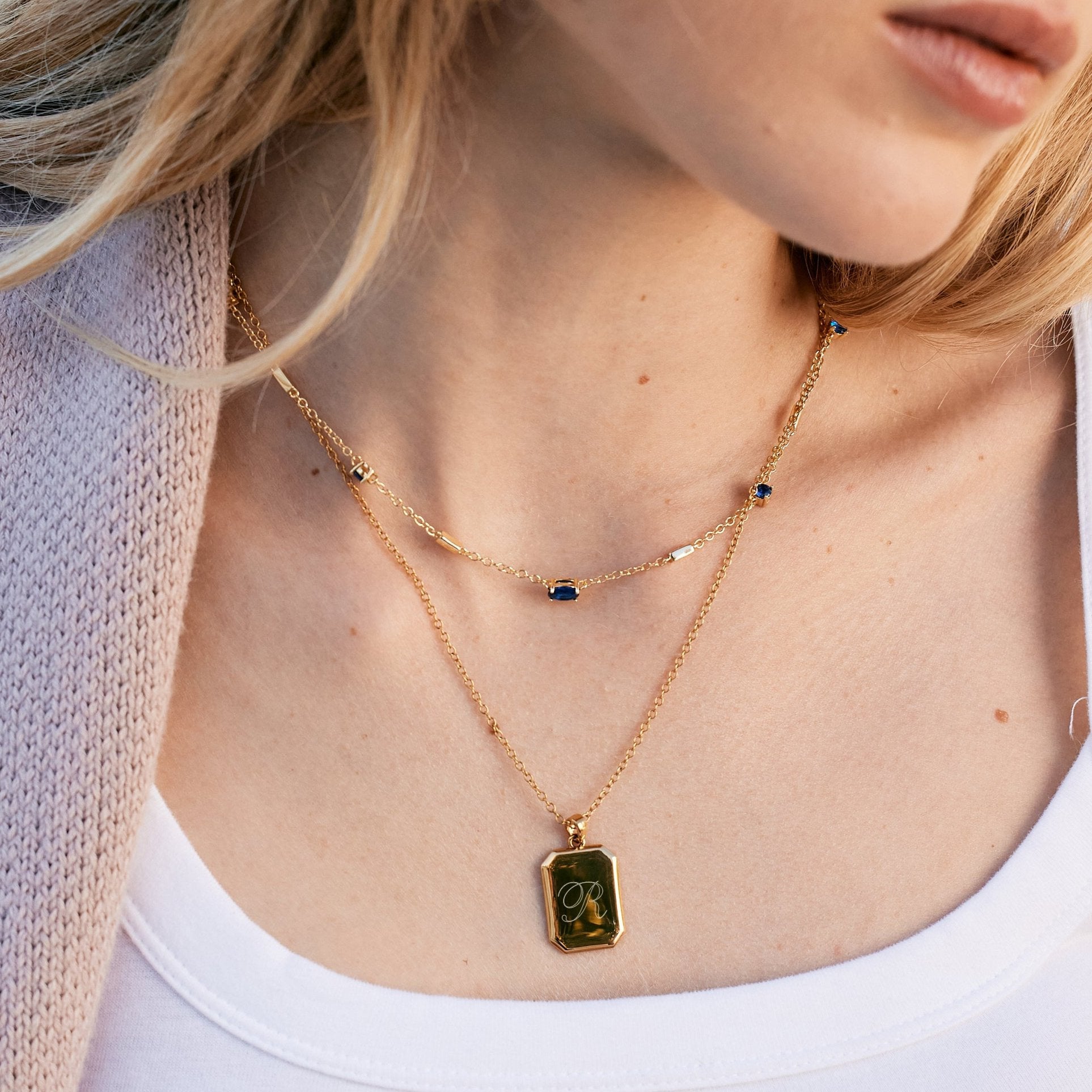 Layering necklace set, offers set of three, Peridot, choose gemstone, Birthstone, 14k Gold filled