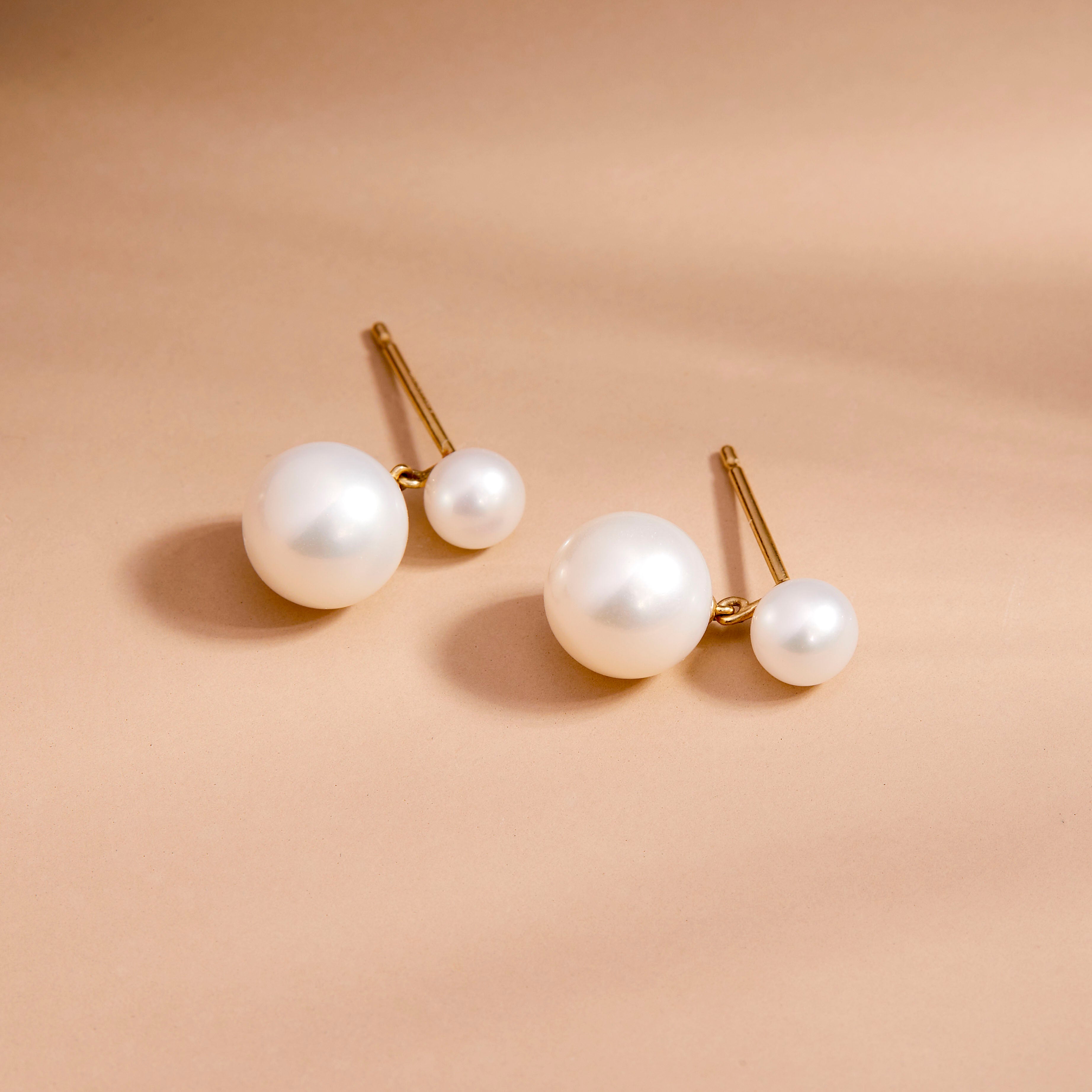 Amanda Button Pearl Earrings outlets Silver