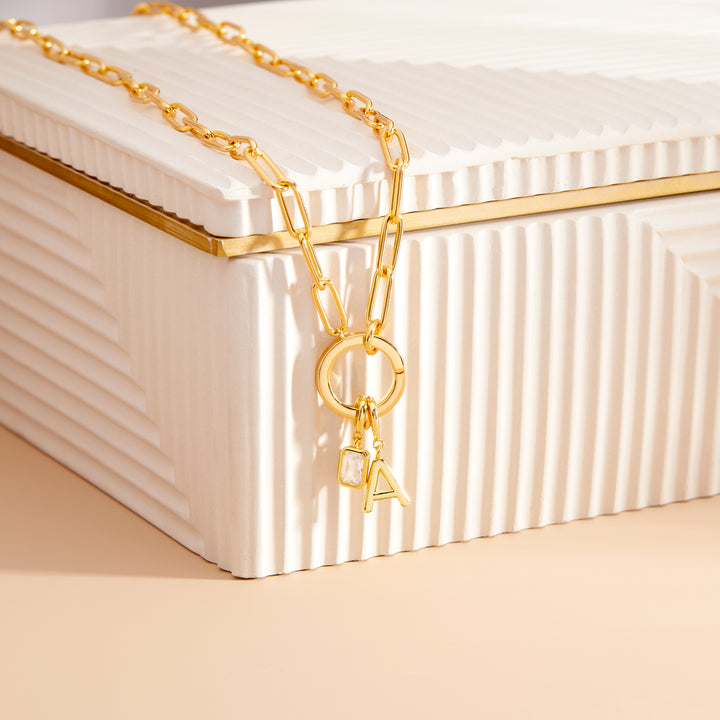 Colette Birthstone Initial Necklace