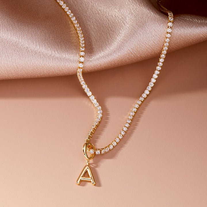 Isabella Mini Initial Tennis Necklace