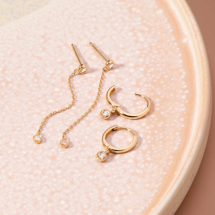 Juliet 14K Gold Diamond Hoops