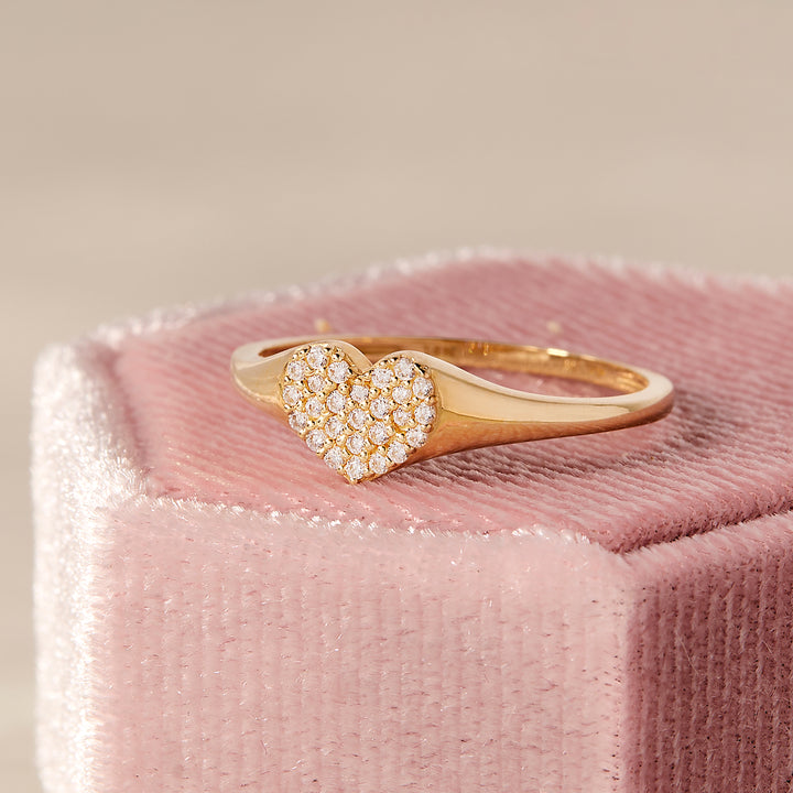 Valerie 14K Gold Diamond Heart Ring