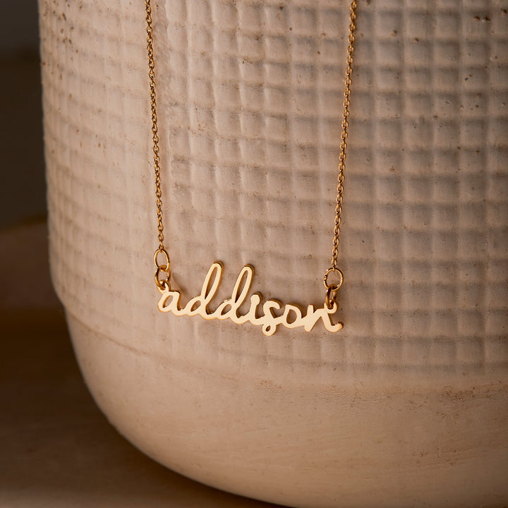 Nella Mini Nameplate Necklace