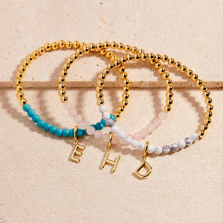 Bennett Initial Gemstone Bracelet-Howlite