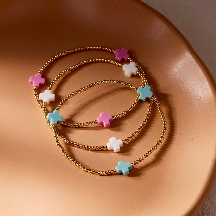 Rylee Enamel Cross Bracelet