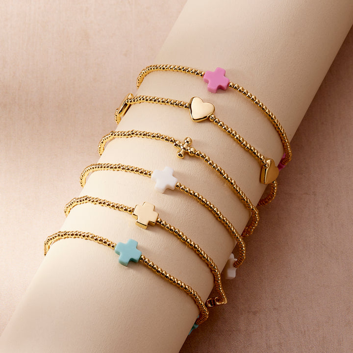 Rylee Beaded Cross Bracelet