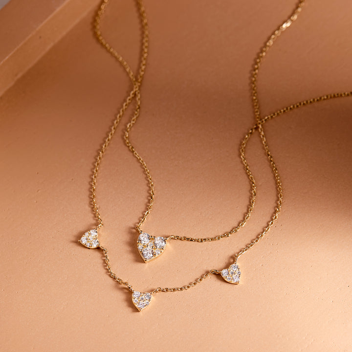 Polly 14K Gold Heart Diamond Necklace