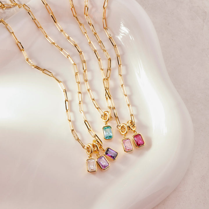 Mackenzie Three Birthstone Necklace