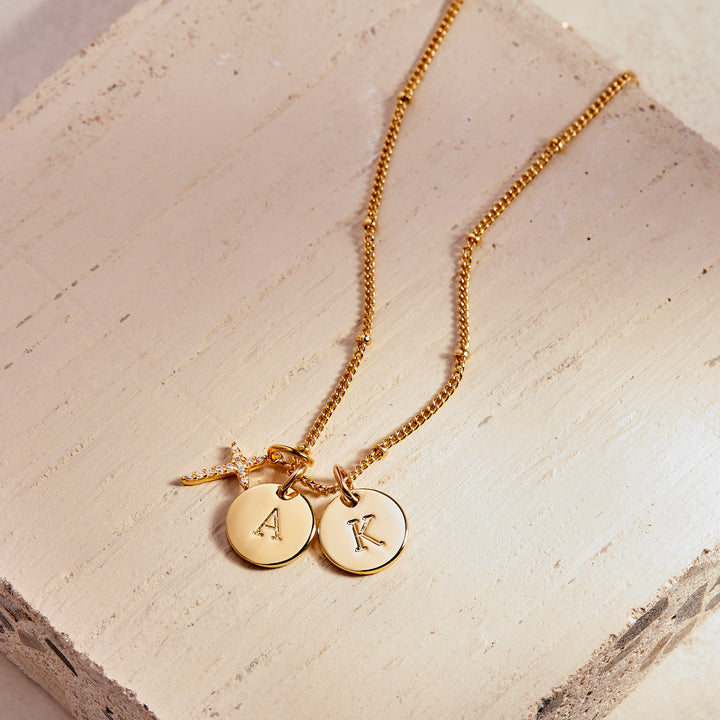 Josephine Initial Cross Pendant