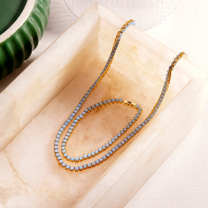 Isabella Opal Blue Tennis Necklace
