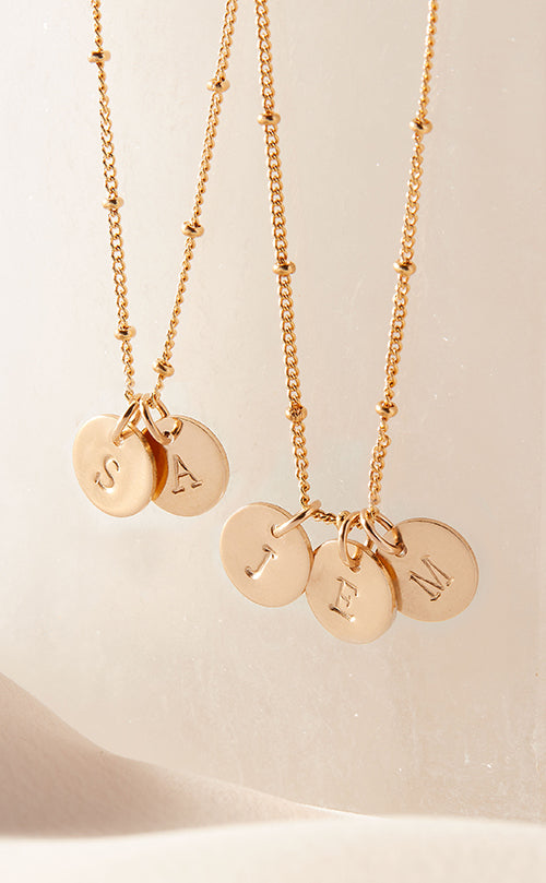 Brook & York Custom Monogram Coin Charm Necklace