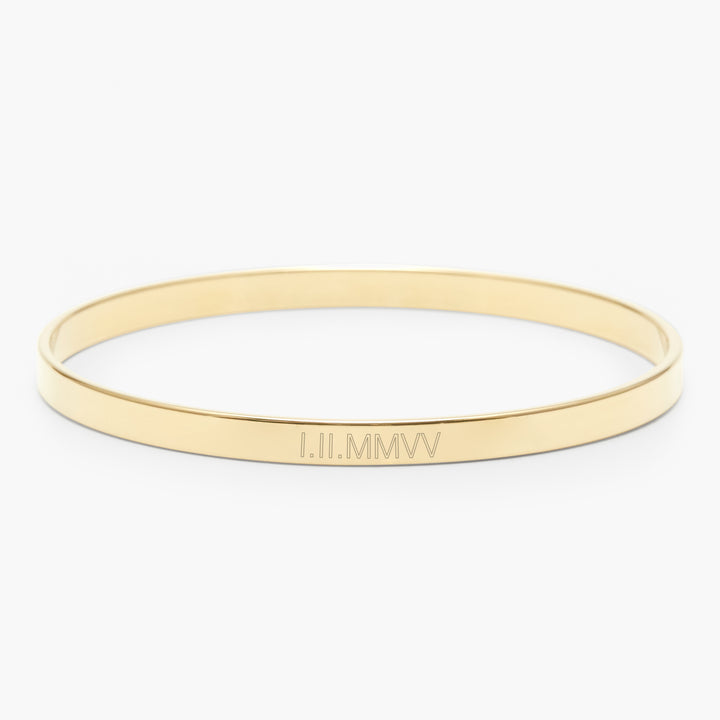 Roman Numeral Thin Bangle Bracelet