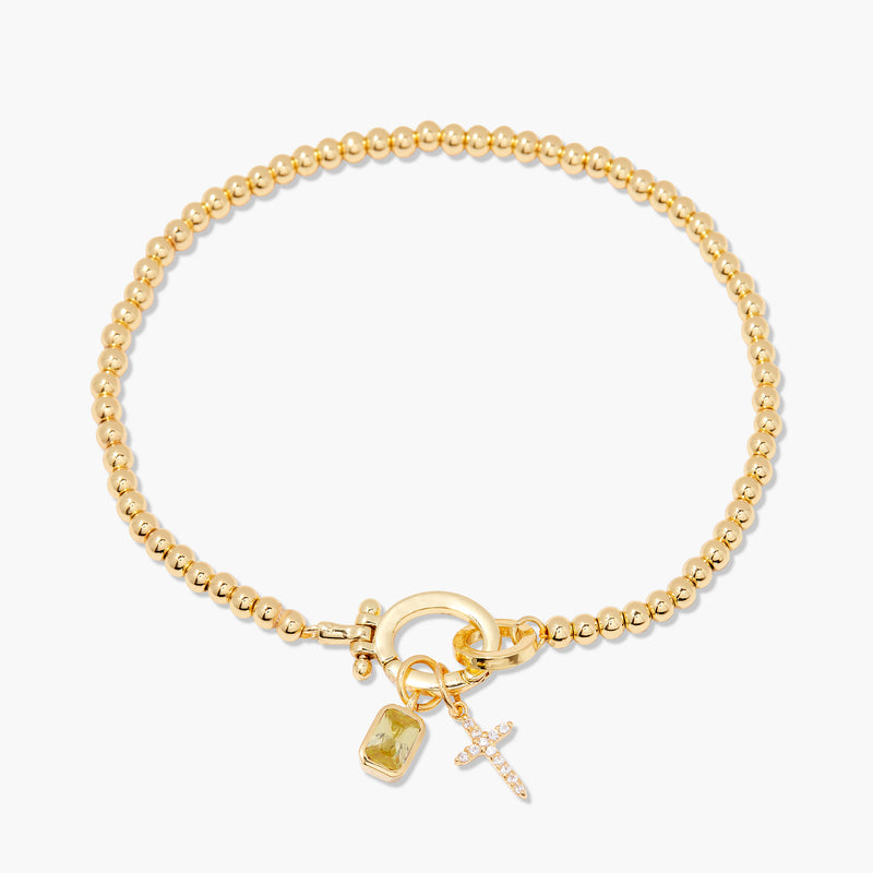 Josephine Cross Birthstone Bracelet