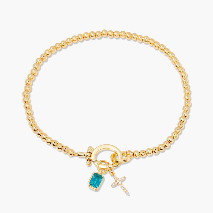 Josephine Cross Birthstone Bracelet