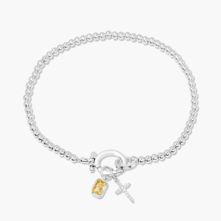 Josephine Cross Birthstone Bracelet