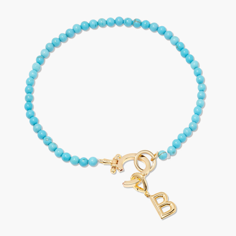 Avery Initial Turquoise Bracelet
