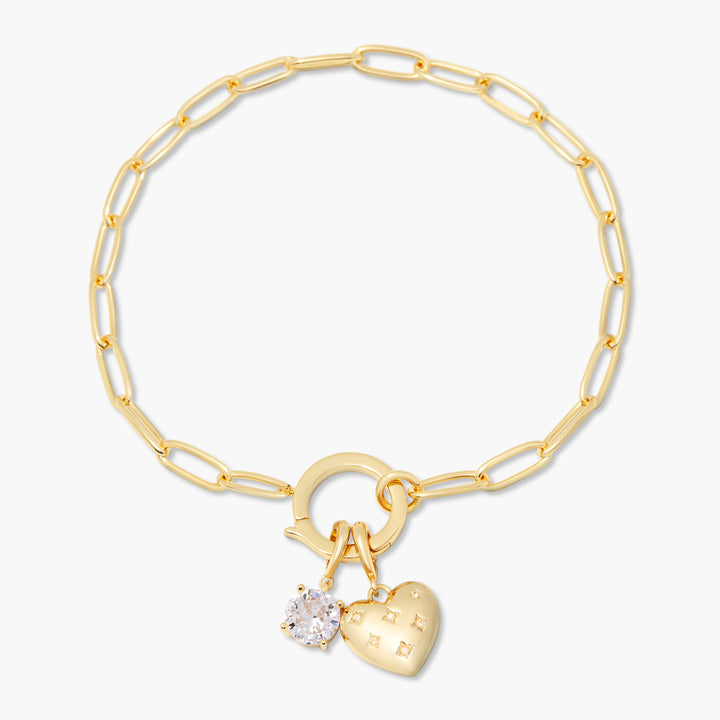 Lillian Birthstone Heart Charm Bracelet