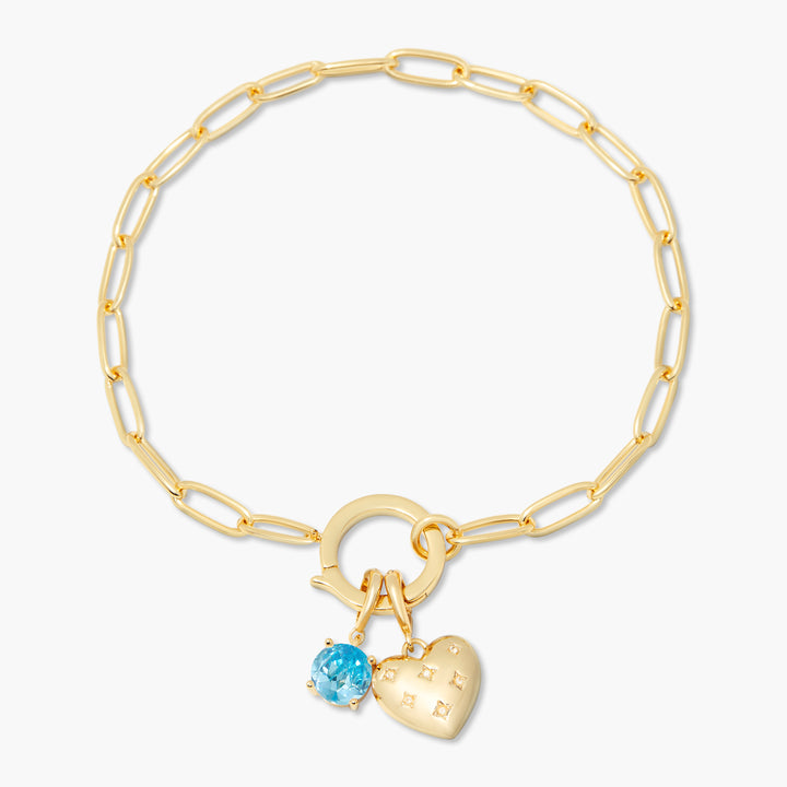 Lillian Birthstone Heart Charm Bracelet