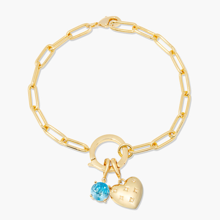 Lillian Birthstone Heart Charm Bracelet