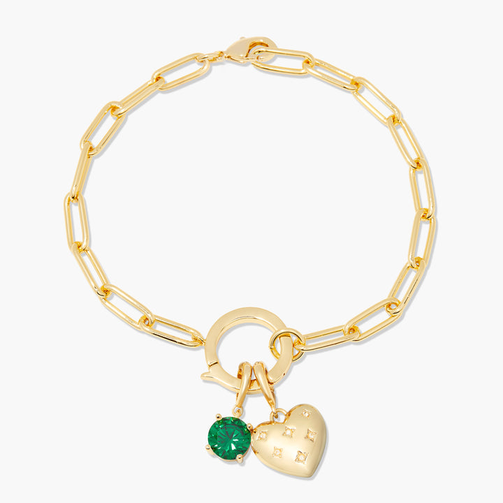 Lillian Birthstone Heart Charm Bracelet