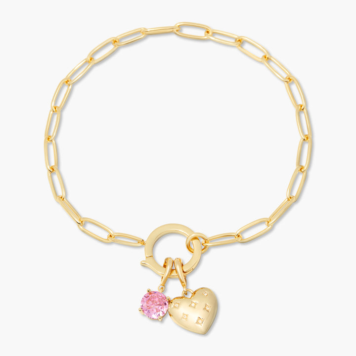 Lillian Birthstone Heart Charm Bracelet