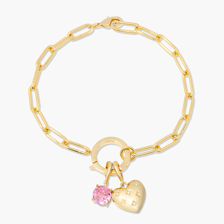 Lillian Birthstone Heart Charm Bracelet