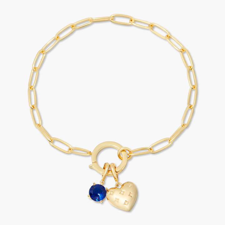 Lillian Birthstone Heart Charm Bracelet