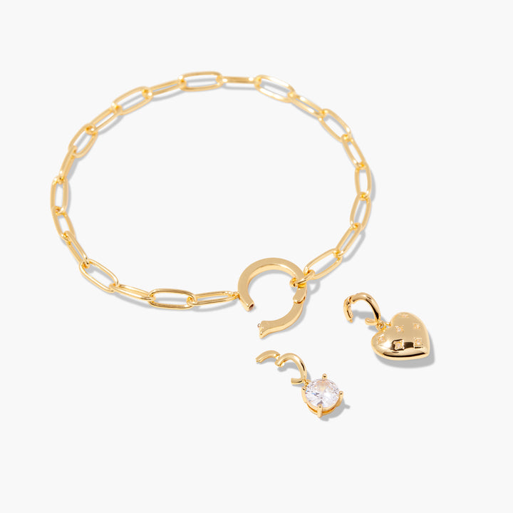 Lillian Birthstone Heart Charm Bracelet