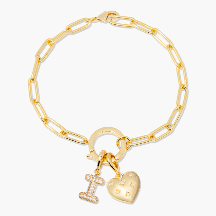 Lillian Initial Heart Charm Bracelet