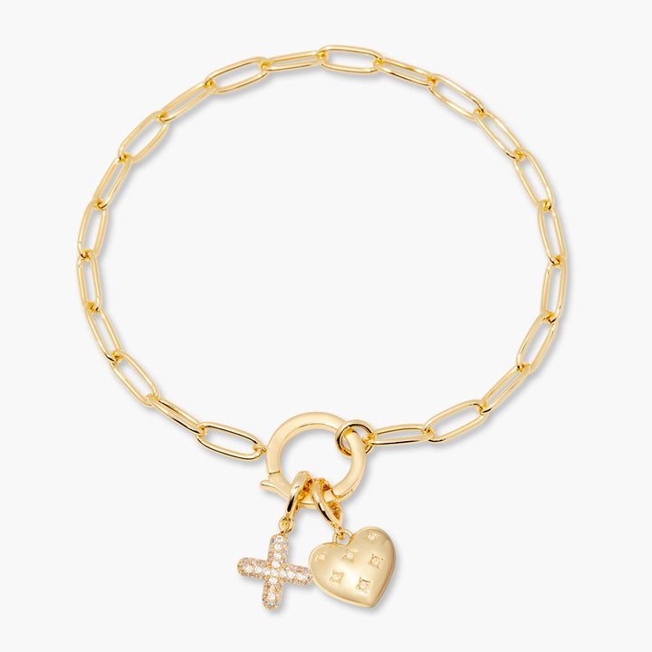 Lillian Initial Heart Charm Bracelet