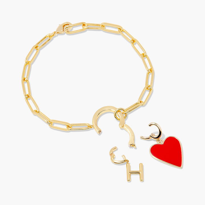 Cameron Heart Initial Bracelet