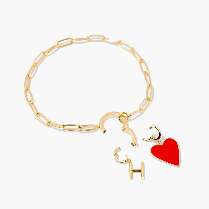 Cameron Heart Initial Bracelet