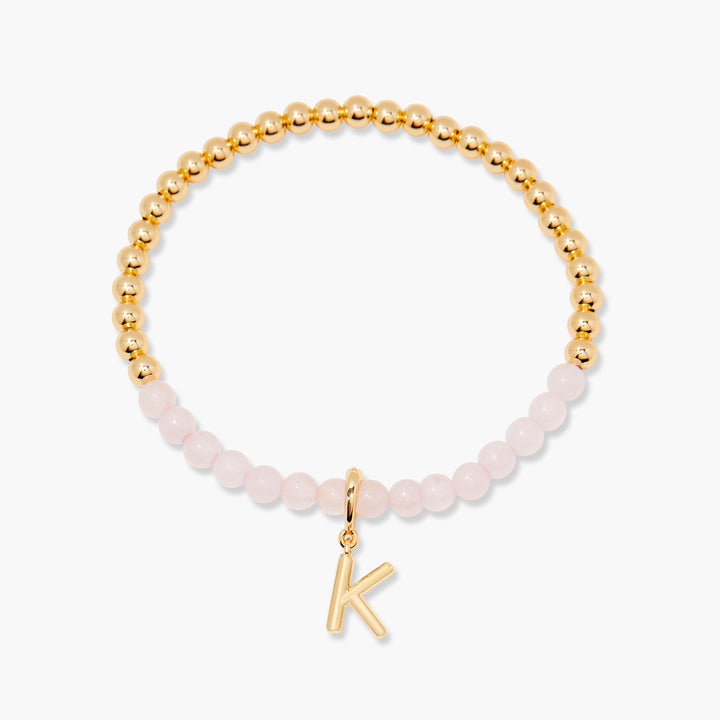 Bennett Initial Gemstone Bracelet-Rose Quartz