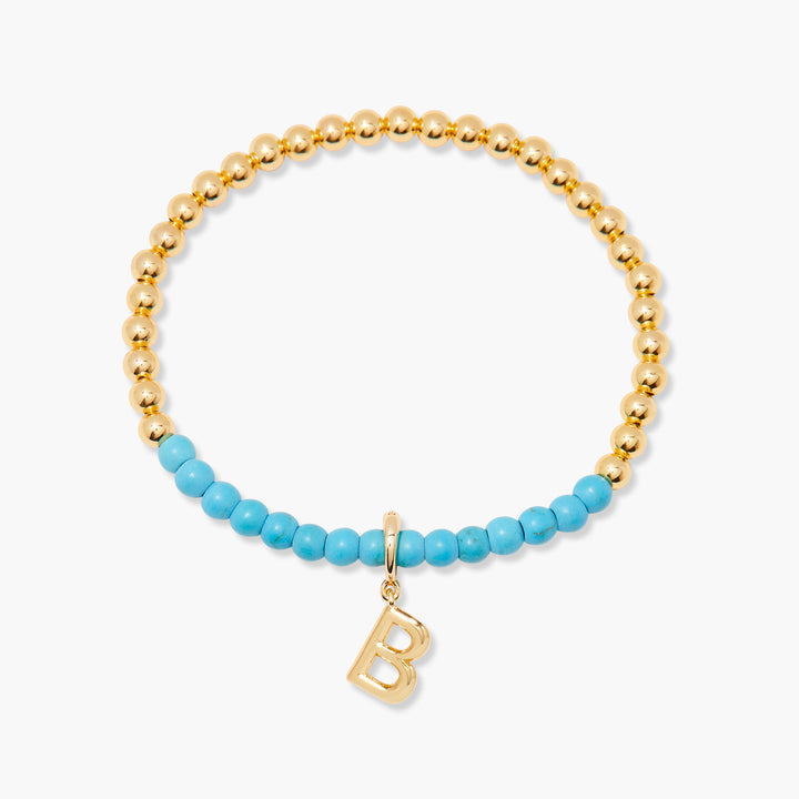 Bennett Initial Gemstone Bracelet-Turquoise