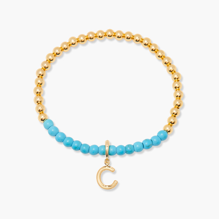 Bennett Initial Gemstone Bracelet-Turquoise